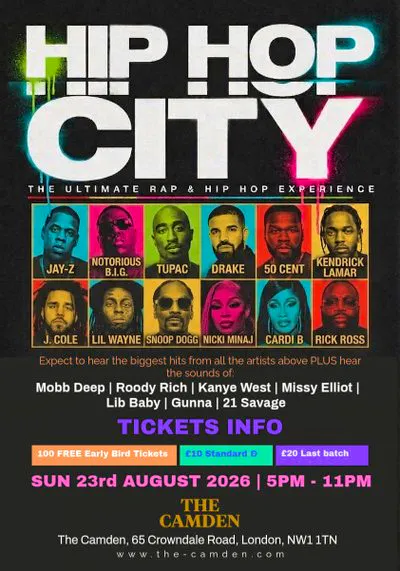 Tickets: Hip Hop City London 2026 |The Ultimate Rap & Hip Hop