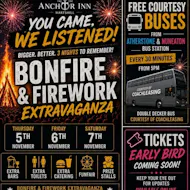 Bonfire & fireworks Extravaganza 06/11/26 at The Anchor Inn