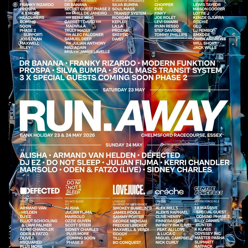 Run Away Festival  Bank Hol Sat 23 & Sun 24 May - Essex at Chelmsford Racecourse