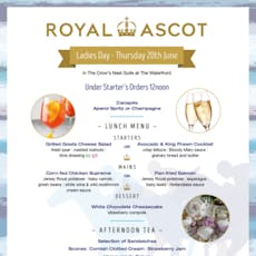 Royal Ladies Ascot Day Event at The Crow's Nest @ The Waterfront