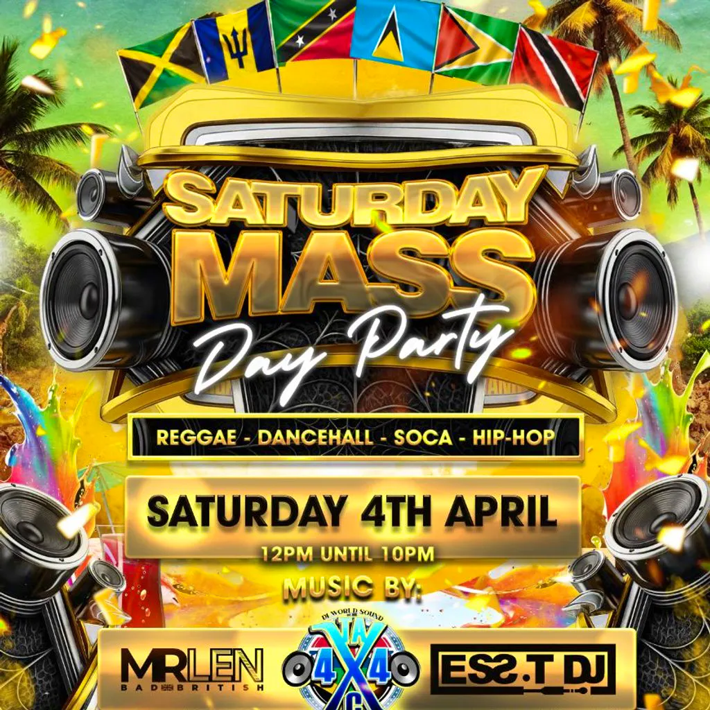 'SATURDAY MASS'DAY PARTY - Reggae x Dancehall x Soca x HipHop at ACAPELLA 