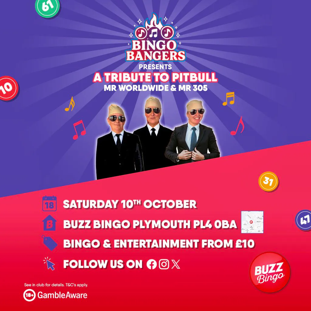 A tribute to Pitbull - Buzz Bingo Plymouth 10/10/2026 at Buzz Bingo Plymouth
