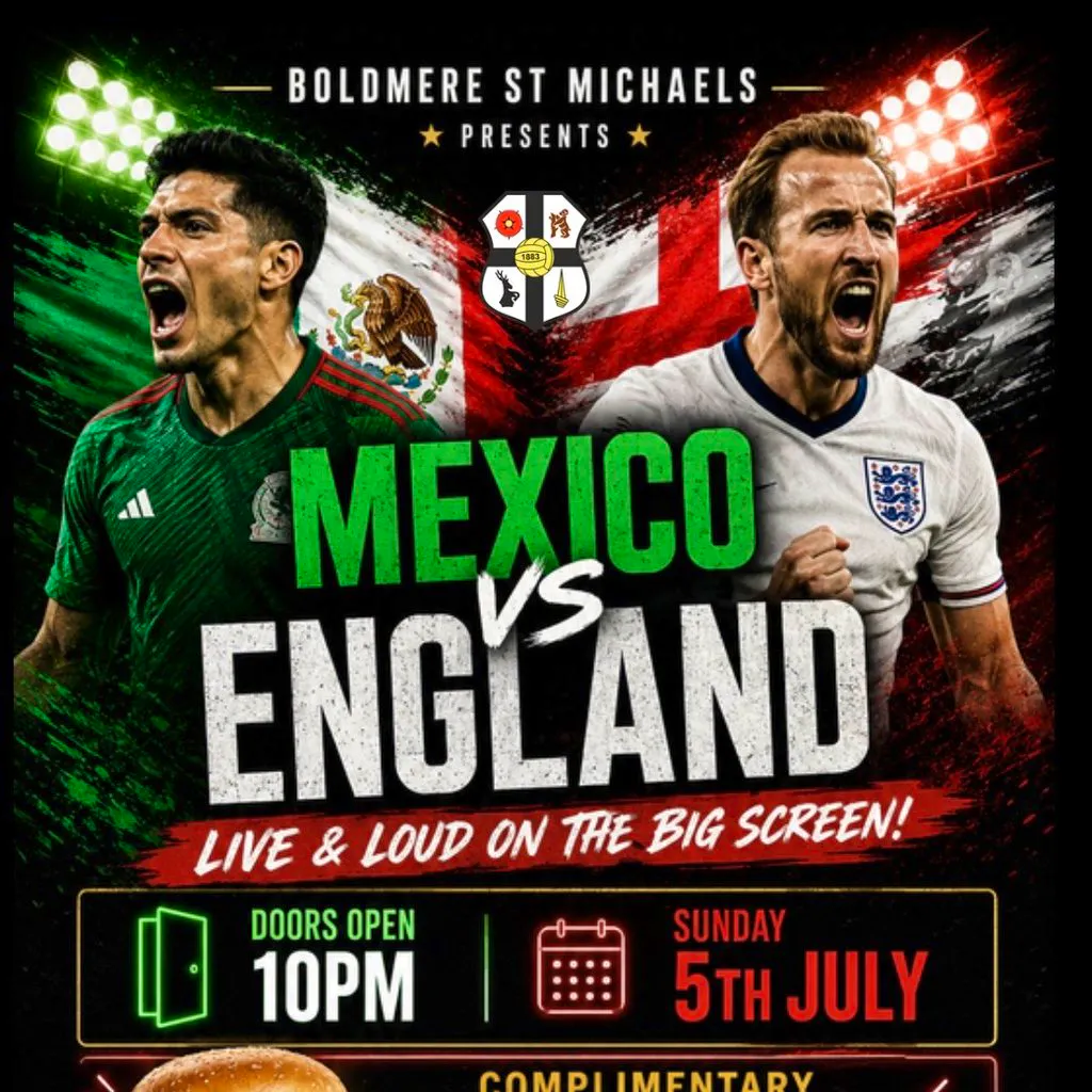 Mexico vs England at The Mikes! at Boldmere St Michaels Football Club
