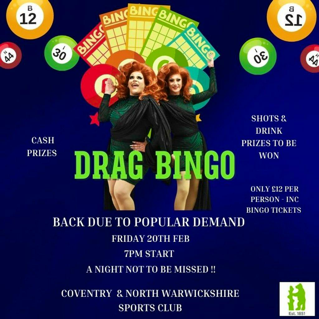 Drag Bingo - its Back at Coventry And North Warwickshire Cricket Club