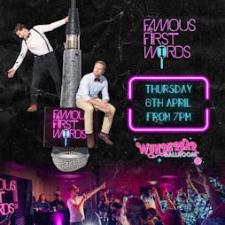 Famous First Words LIVE at Wunderbar Ballroom Tickets | WUNDERBAR GLASGOW GLASGOW  | Thu 6th April 2023 Lineup