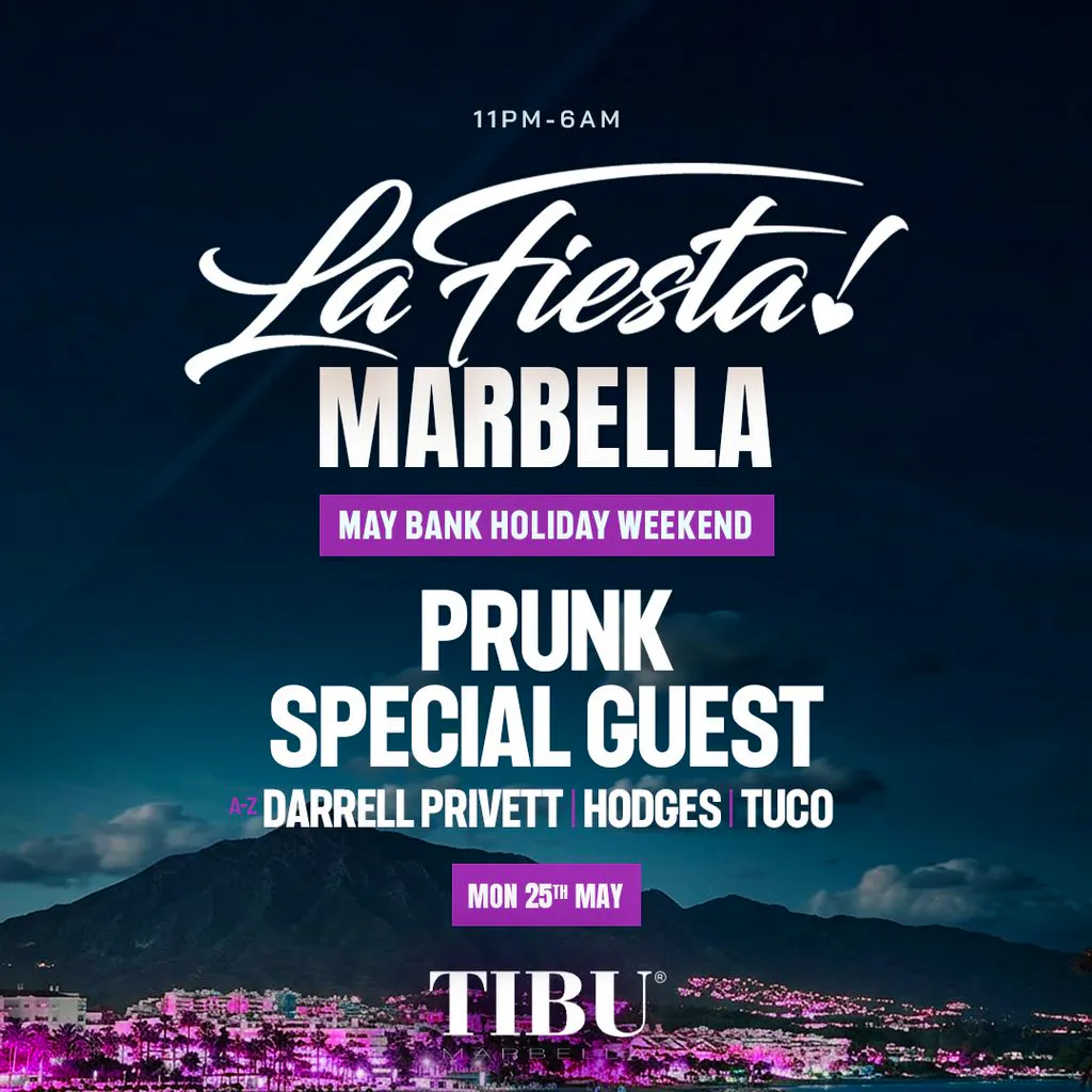 La Fiesta at TIBU Marbella (Special Guests: RIORDAN + PRUNK) at TIBU Marbella