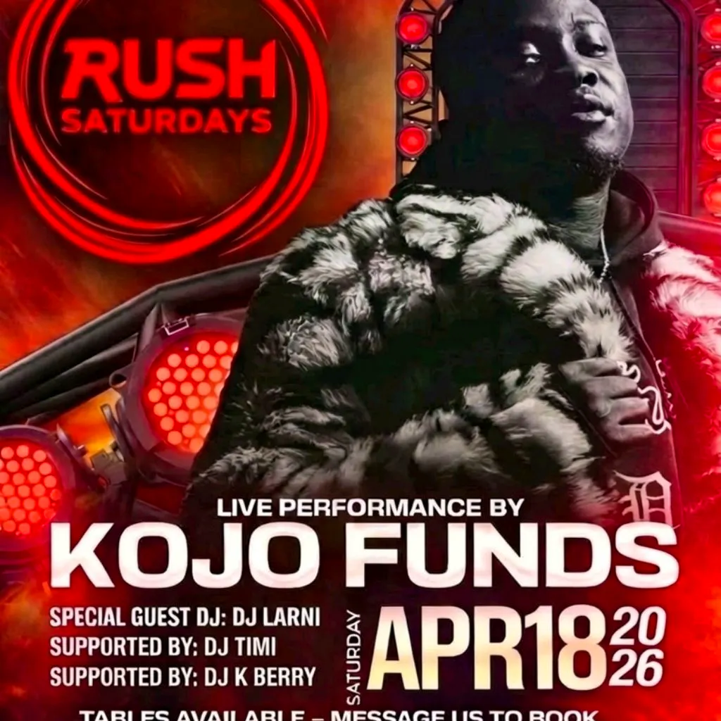 Kojo funds live at Rush Nightclub