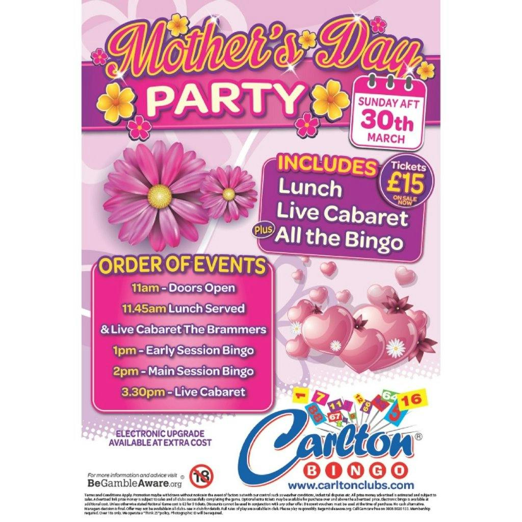 Tickets Mothers Day Party Sunday Afternoon 30th March 2025 Carlton