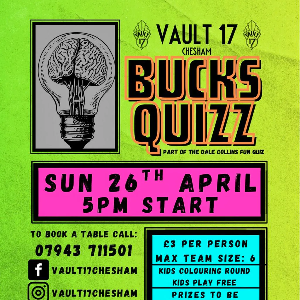 Bucks Quiz - FREE at Vault 17