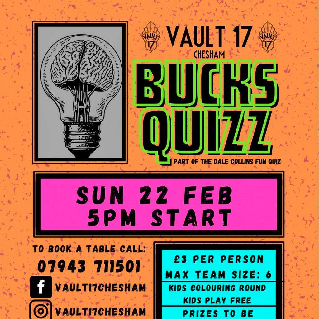 Bucks Quiz - FREE at Vault 17