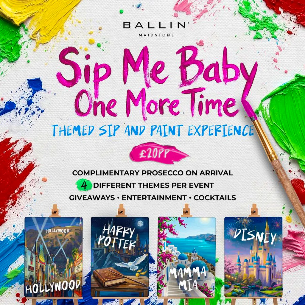 Sip Me Baby One More Time - Themed Sip & Paint Experience at BALLIN' Maidstone