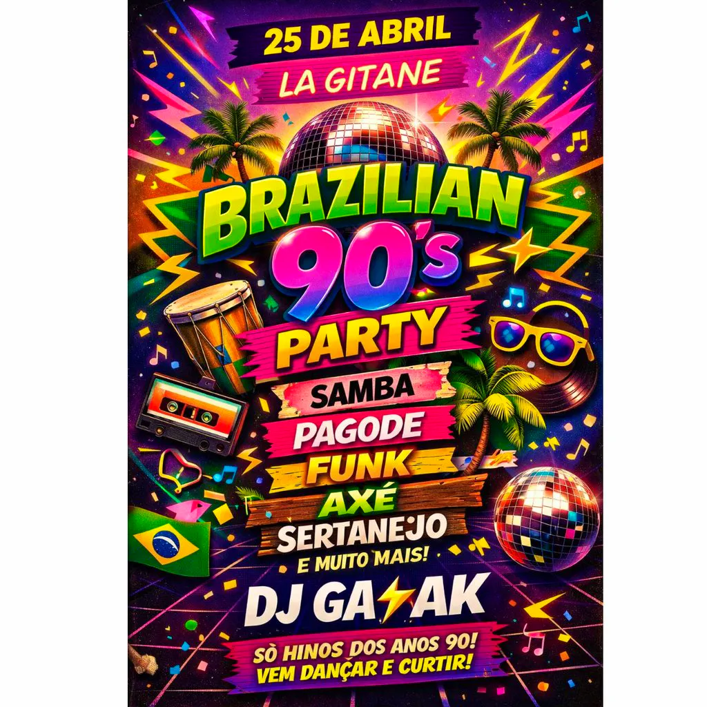 Brazilian 90's Party at La Gitane
