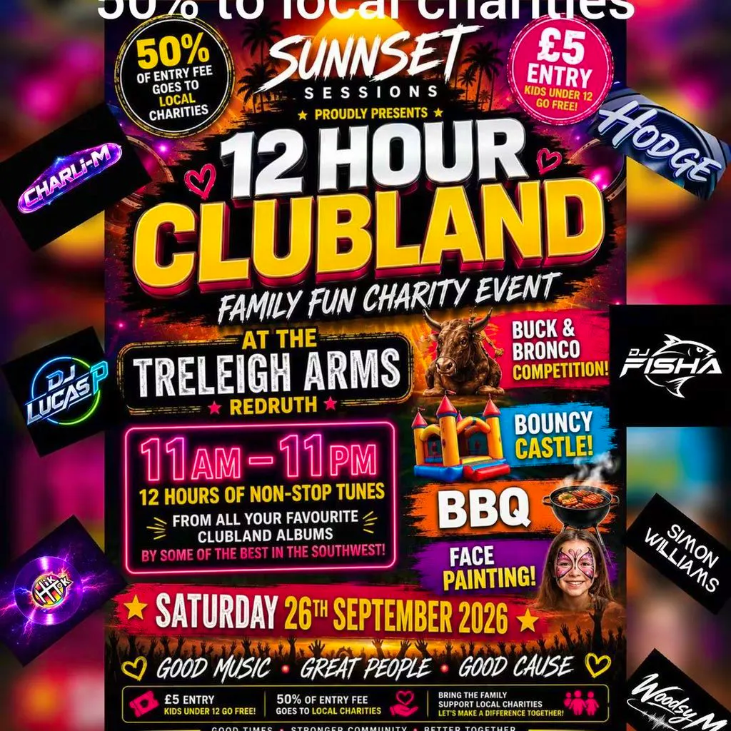 Clubland family fun charity event at The Treleigh Arms Redruth