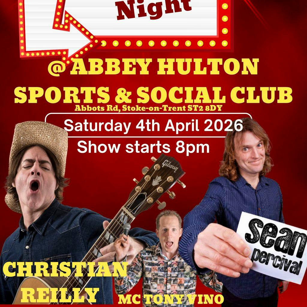 Comedy Night @ Abbey Hulton Sports&Social, Saturday 4th April at Abbey Hulton Sports And Social Club