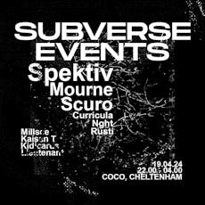 Subverse Events present Spektiv, Mourne, Scuro & more at Coco Cheltenham
