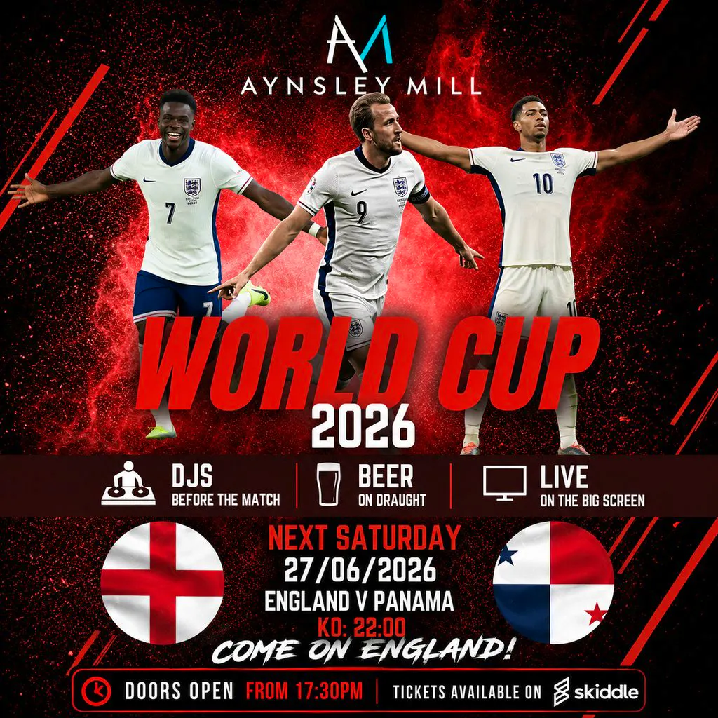 Aynsley Mill Fan Zone: England V Panama at Aynsley Mill 