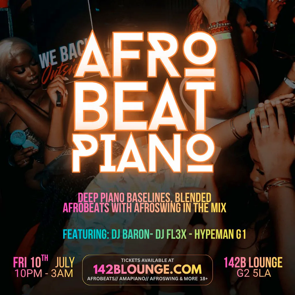 AfroBeat Piano Fridays !!! at 142B Lounge Glasgow