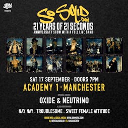 So Solid Crew LIVE in concert | 21 Years of 21 Seconds Tickets | Manchester Academy  Manchester   | Sat 17th September 2022 Lineup