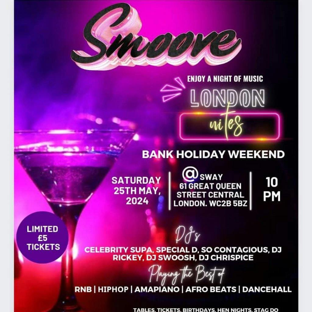 Sway bar. Central London. SMOOVE. London Nites Edition Sway Bar