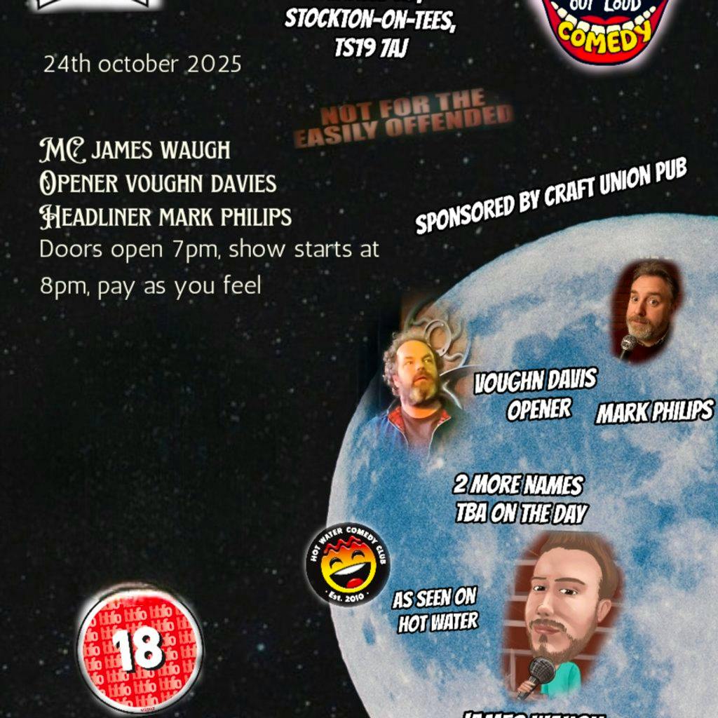 Crying out loud comedy at The Fairfield Pub Stockton On Tees