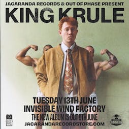 King Krule - Album Launch  Tickets | Invisible Wind Factory Liverpool  | Tue 13th June 2023 Lineup