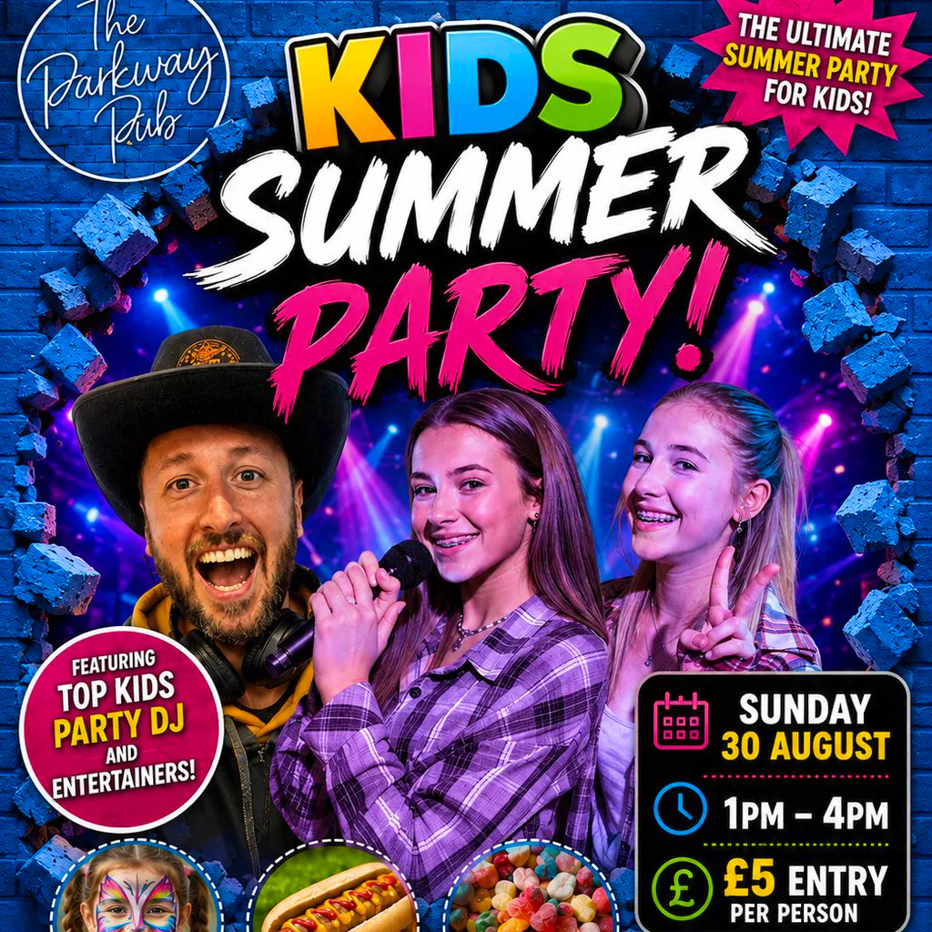 Bank Holiday Sunday Kids Summer Party at The Parkway Sports Bar, Lounge And Function Suite