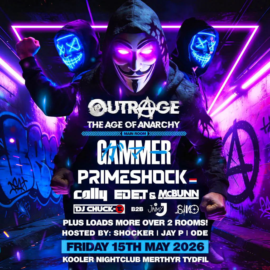 Outrage 'The Age of Anarchy' Ft. Gammer & Primeshock + More at Kooler Nightclub