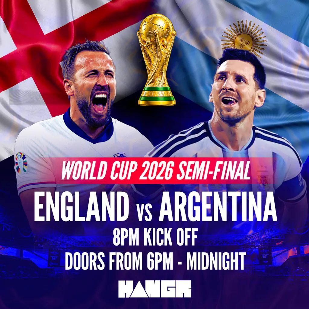 ENGLAND V ARGENTINA| World Cup 2026 at Hangr Warehouse