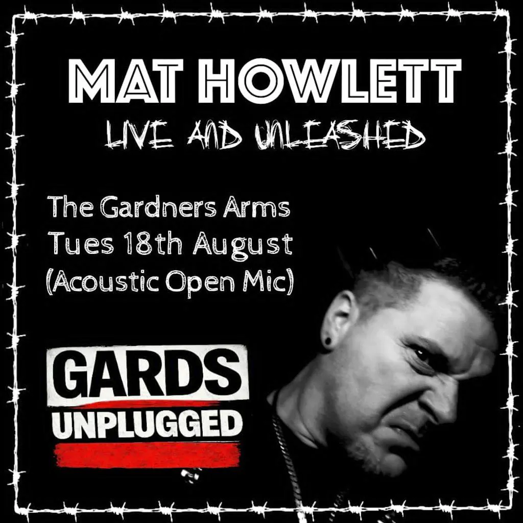 Gards Unplugged Acoustic & Open Mic Night with special guest at Gardeners Arms