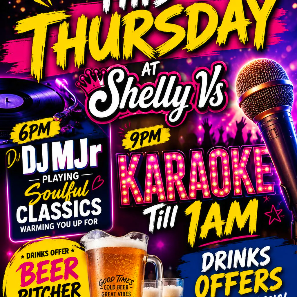 Karaoke night at Shelly Vs