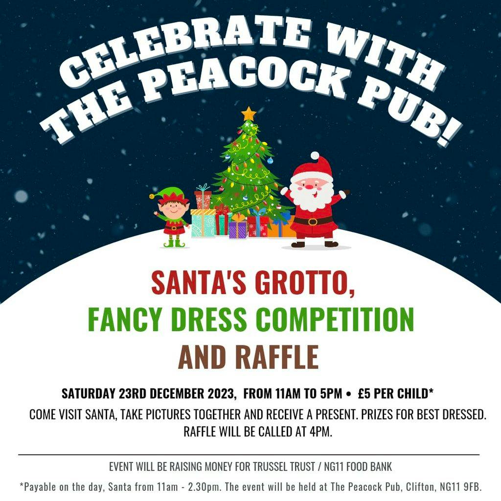 Santa's Grotto & More Peacock Pub Nottingham Sat 23rd December 2023