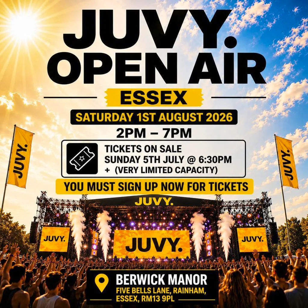 JUVY OPEN AIR , CHELMSFORD - Sun 2nd August at Mettle Works
