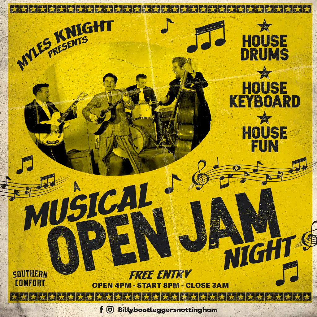 A Musical Open Jam Night - Open To All at Billy Bootleggers Nottingham