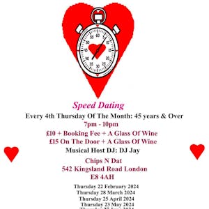 Speed Dating. 45 years & Over Thursday
