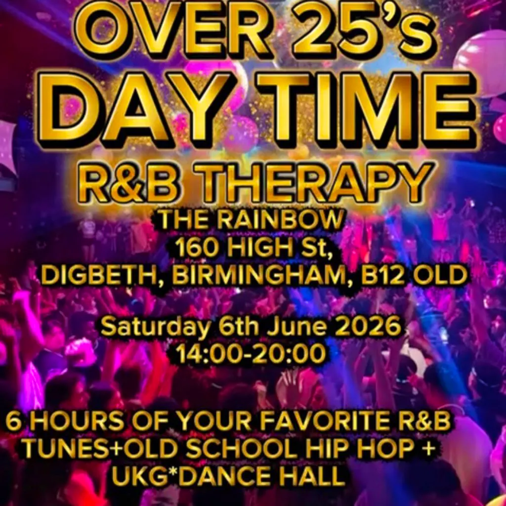 R&B Therapy Over 25's Daytime Party at The Rainbow Pub Digbeth