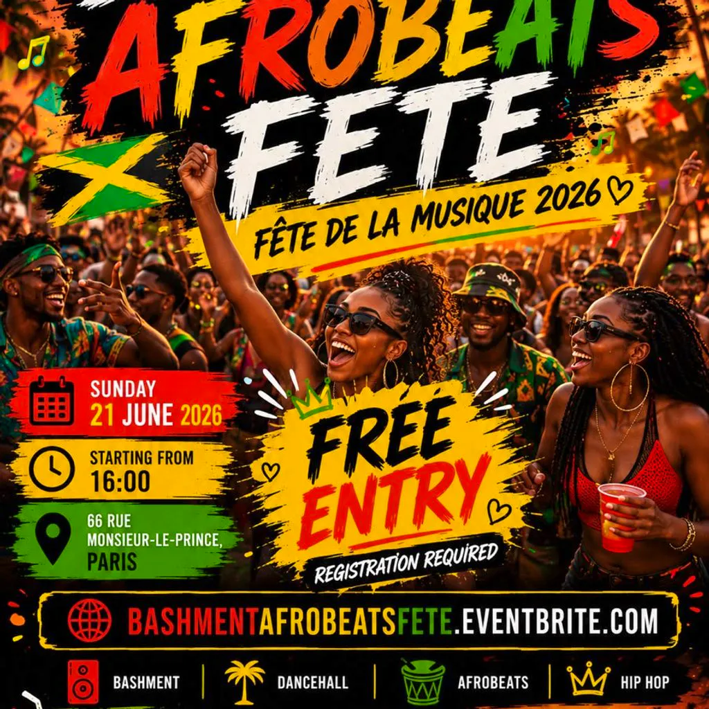 BASHMENT & AFROBEATS FETE - Fête de la Musique 2026 at 66 Rue Monsieur Le Prince