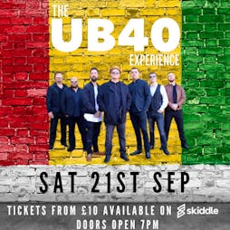 The UB40 Experience LIVE Tickets | Eston Events Centre Middlesbrough  | Sat 21st September 2024 Lineup