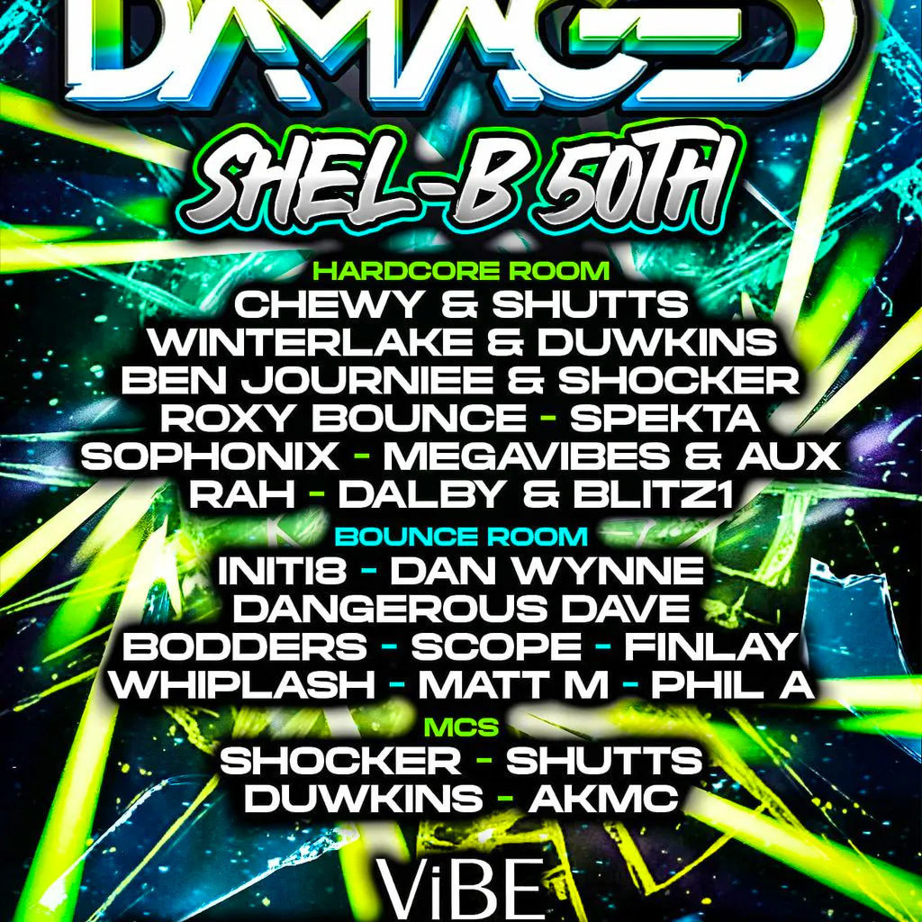 Damaged Events Shel-B 50th Birthday bash at Vibe Bar Doncaster