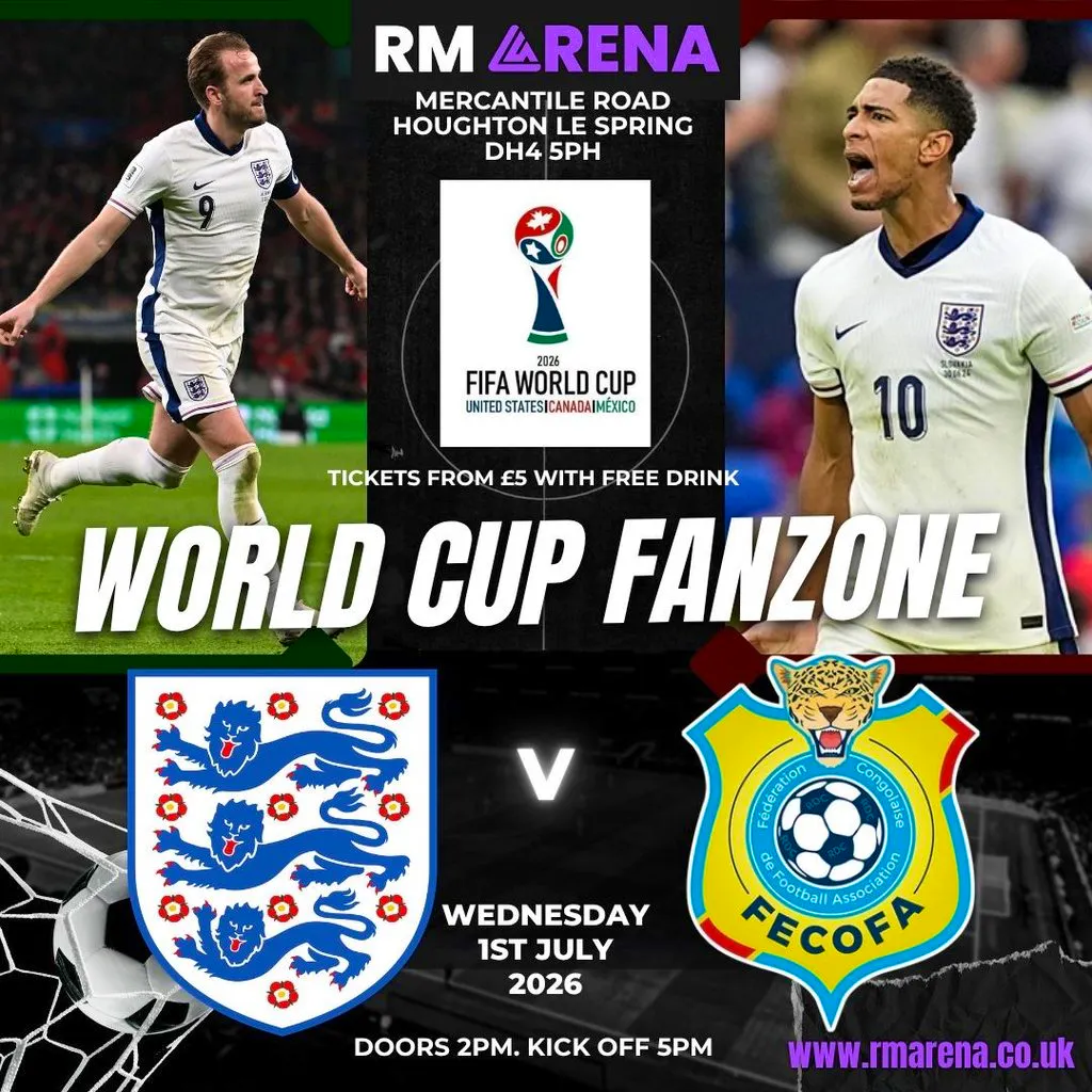 World Cup Fanzone: ENGLAND V DR CONGO at The Rainton Arena