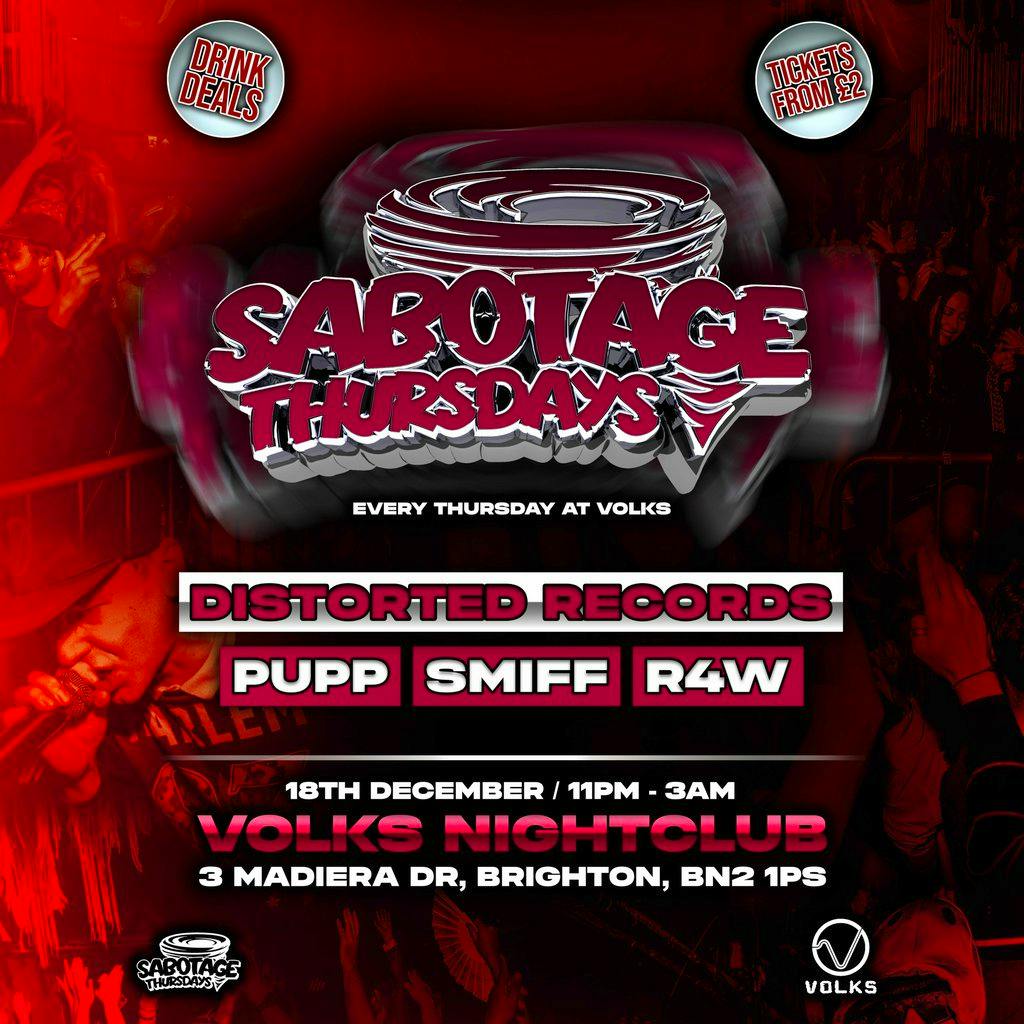 Sabotage Thursdays at The Volks Nightclub