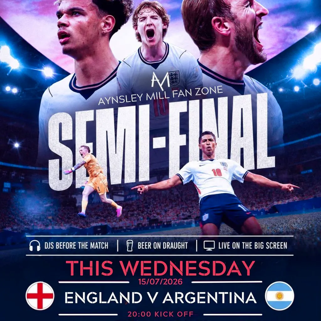 Aynsley Mill Fan Zone: England v Argentina at Aynsley Mill 
