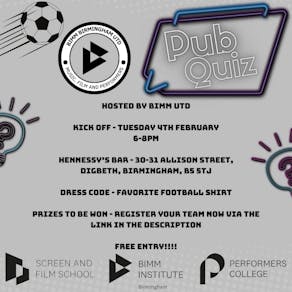 Football Themed Pub Quiz Hosted By BIMM UTD