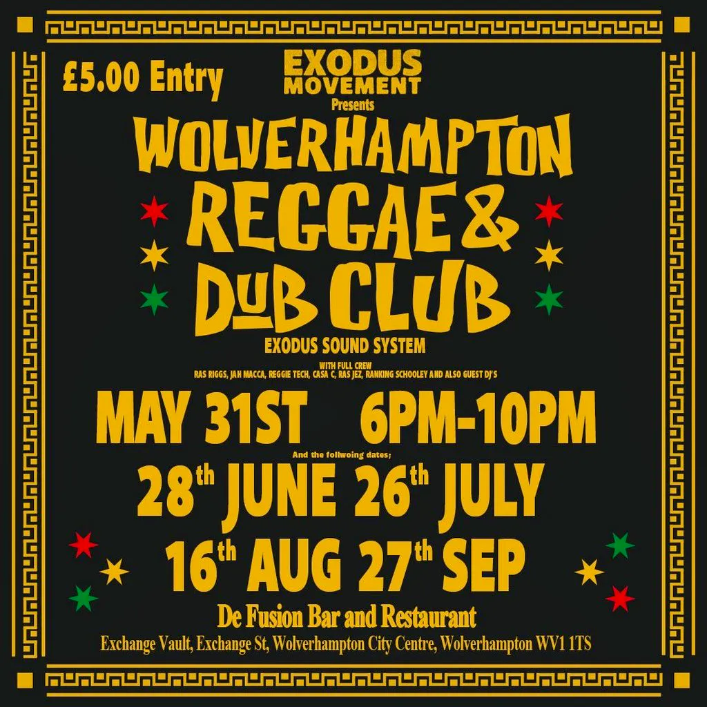 Wolverhampton Reggae & Dub Club at De Fusion Wolverhampton