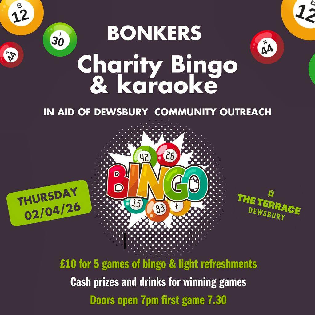 Bonkers Charity Bingo & Karaoke night at The Terrace Dewsbury at The Terrace Dewsbury