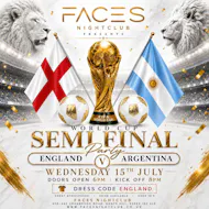 England v Argentina World Cup semi Final Live at Faces
