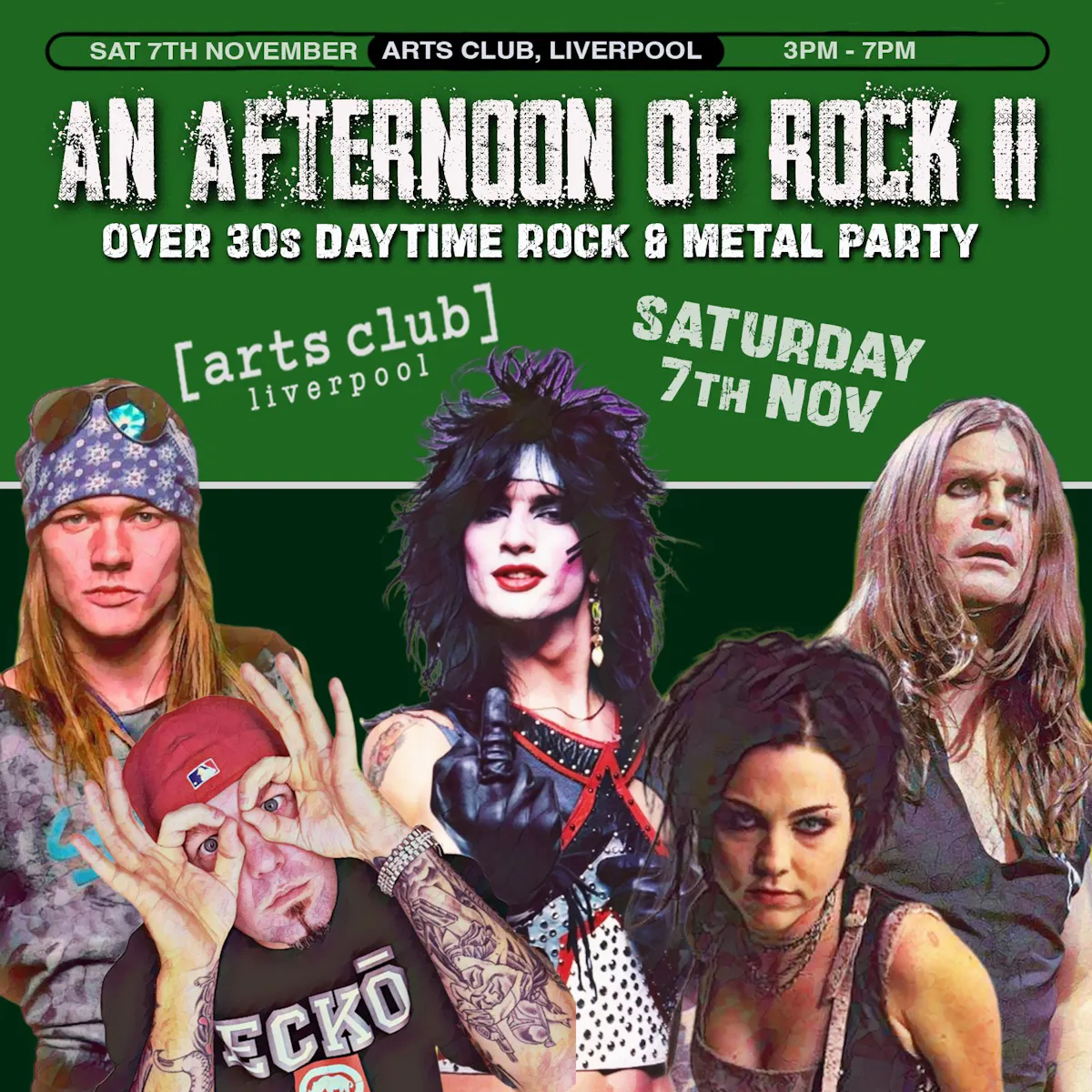 An Afternoon of Rock II: LIVERPOOL (Over 30s Rock/Metal) 3pm-7pm at Arts Club
