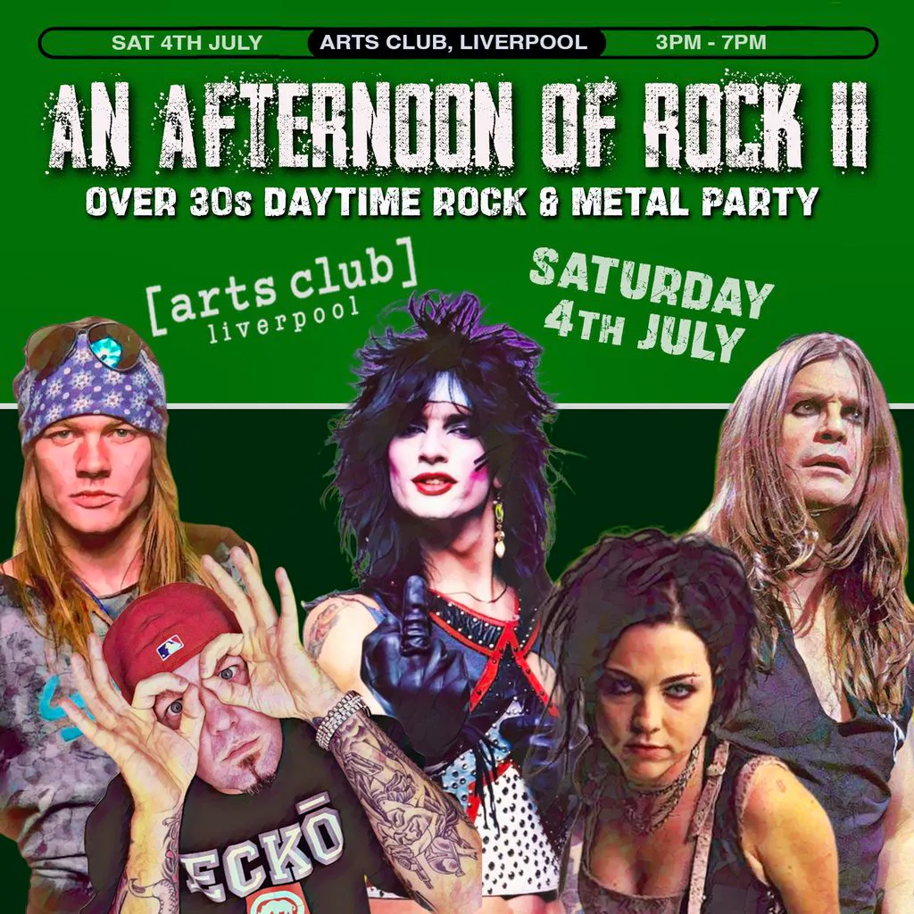 An Afternoon of Rock II: LIVERPOOL (Over 30s Rock/Metal) 3pm-7pm at Arts Club