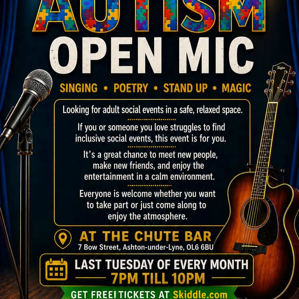 Monthly Autism Open Mic Event at Chute Bar