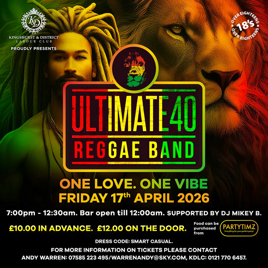 Ultimate 40 Reggae Band at Kingshurst Labour Club 