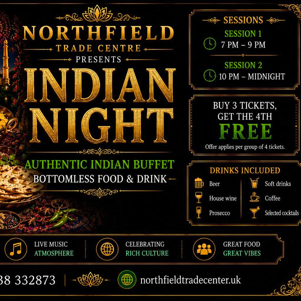 Bottomless brunch themed parties- Indian night at Northfield Trade Centre